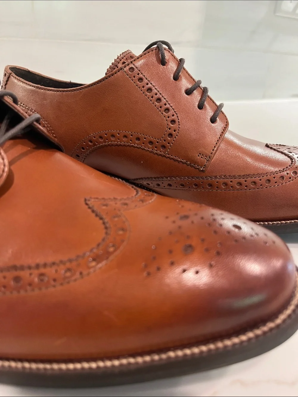 Cole Haan NEW Bedford Leather Wingtip Oxford in British Tan Java size 11